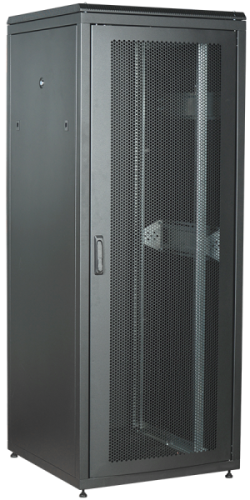 IEK Шкаф сетевой 19' LINEA N 38U 800х800мм перфорированная передняя дверь задняя металлическая черный (LN05-38U88-PM)
