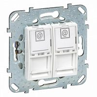 SCHNEIDER ELECTRIC UNICA Розетка компьютерная 2хRJ45 в рамку белая (MGU5.2424.18ZD)
