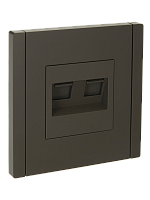 IEK FORTE&PIANO Розетка двойная RJ11+RJ45 кат.5E FP335 серый  (FP-KT20-O-1-K03)