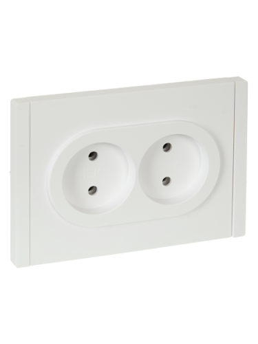 IEK FORTE&PIANO Розетка 2-местная без заземления без защитных шторок безвинтовое крепление 10А FP226 белый  (FP-R20-10-1-K01)
