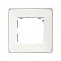 SIMON Рамка 1 пост белый основание алюминий (8201610-243)