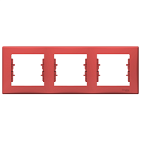 SCHNEIDER ELECTRIC Sedna Рамка 3 поста горизонтальная красный (SDN5800541)