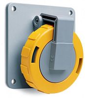 ABB Розетка панельная с угловым фланцем 332RAU4W, 32A, 3P+E, IP67, 4ч  (332 RAU4W)  (2CMA166960R1000)