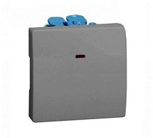 SIMON Выключатель проходной с подсветкой, 10А 250В, S27, серый (27204-67)