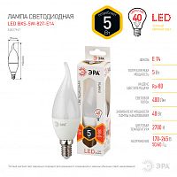 ЭРА Лампа светодиодная LED BXS-5W-827-E14  (диод, свеча на ветру, 5Вт, тепл, E14  (10/100/2800)  (Б0027967) ЭРА Лампа светодиодная LED BXS-5W-827-E14  (диод, свеча на ветру, 5Вт, тепл, E14  (10/100/2800)  (Б0027967)
