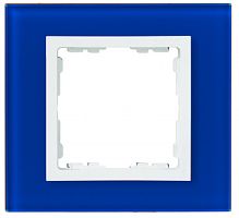SIMON Рамка на 1 пост, S82N, синий - белый (стекло) (82617-64)