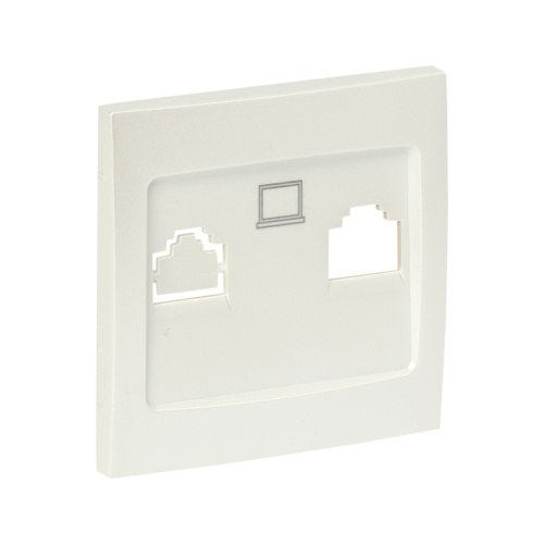EKF Валенсия лицевая панель розетки RJ-45 1-местная жемчуг  PROxima (ESK01-L-035-50)