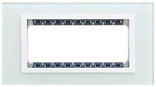 SIMON Рамка с суппортом на 8 узких модулей, S82C, натуральный - белый (стекло) (82687-60)