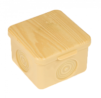 EKF Коробка распаячная КМР-030-037 пылевлагозащищенная без мембранных вводов  (73х73х49) светлое дерево (plc-kmr-030-037-s)