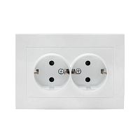 EKF Валенсия розетка 2-местная с/з 16А белая с защ. штор. EKF PROxima (EWR16-128-10)