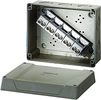 HENSEL Коробка клеммная 5 положений до 25/35мм2 160х200х98 IP66 серая стойкая к УФ (KF 9255)