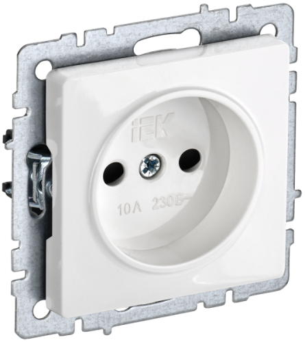 BRITE Розетка без заземления без защитных шторок 10А РС10-1-0-БрБ белый (BR-R10-10-K01)