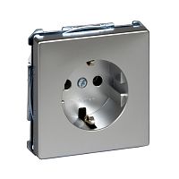 SCHNEIDER ELECTRIC Механизм розетки с заземлением без шторок алюминий (MTN2301-4060)