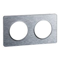 SCHNEIDER ELECTRIC ODACE Рамка 2 поста полированный алюминий (S53P804J)
