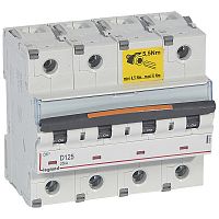 LEGRAND Выключатель автоматический четырехполюсный 125А D DX3 25кА (409855 )
