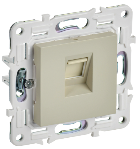 IEK SKANDY Розетка компьютерная RJ45 кат.6 SK-K02B бежевый  (SK-K10-2-K10)