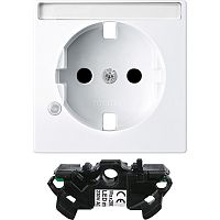SCHNEIDER ELECTRIC Центральная плата с полем для надписи с индикатором для розеток Schuko белый (MTN2333-0325)