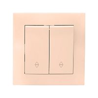 EKF Валенсия выключатель 2-кл. 10А кремовый проходной EKF PROxima (EWV10-027-20)