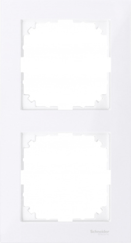 SCHNEIDER ELECTRIC M-Pure Рамка 2 поста бриллиантовый белый (MTN4020-3625)