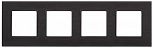 ЭРА Рамка на 4 поста, металл,  Elegance, чёрный+антр, 14-5204-05 (Б0034561)
