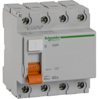 SCHNEIDER ELECTRIC Выключатель дифференциального тока  (УЗО) 4п 40А 100мА ВД63 АС (11464)