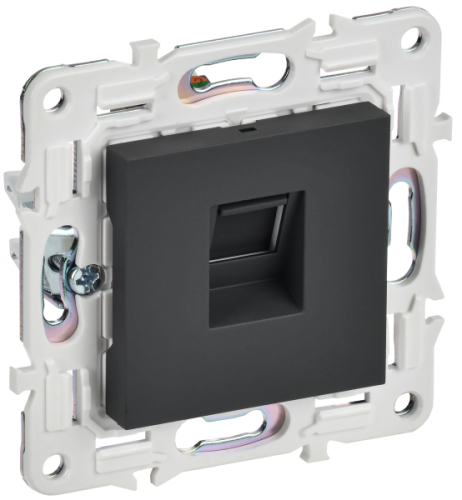 IEK SKANDY Розетка компьютерная RJ45 кат.5E SK-K01G графит (SK-K10-1-K53) IEK SKANDY Розетка компьютерная RJ45 кат.5E SK-K01G графит (SK-K10-1-K53)