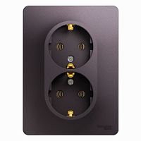 SCHNEIDER ELECTRIC GLOSSA Розетка двойная с заземлением в сборе сиреневый туман (GSL001424)