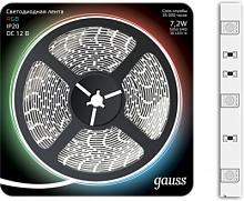 GAUSS Лента светодиодная LED 5050/30-SMD 7.2W 12V DC  RGB 5м (312000407)