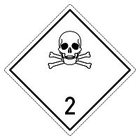 EKF Знак опасности 2.2 ''Ядовитый газ'' 250х250 мм, пленка самоклеящаяся ГОСТ 19433-88 (an-7-2-2)