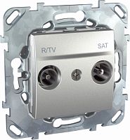 SCHNEIDER ELECTRIC UNICAtop Розетка телевизионная R-TV/SAT проходная в рамку алюминий (MGU5.456.30ZD)
