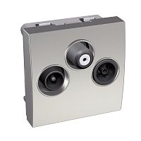 SCHNEIDER ELECTRIC Розетка TV/FM/SAT оконечная 2 входа металл (ALB46322)