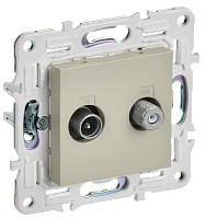 IEK SKANDY Розетка двойная TV+SAT SK-A13B бежевый  (SK-AF20-O-K10)