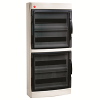 DKC Щит распределительный навесной ЩРн-П-72 IP65 пластиковый прозрачная дверь серый (85672)