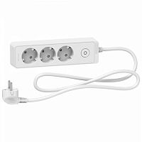 SCHNEIDER ELECTRIC Удлинитель 3 розетки 2К+З кабель 1.5м белый (ST9431W)