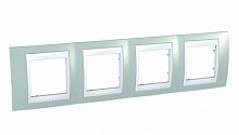 SCHNEIDER ELECTRIC UNICA-Хамелеон Рамка 4 поста морская волна/белый (MGU6.008.870)