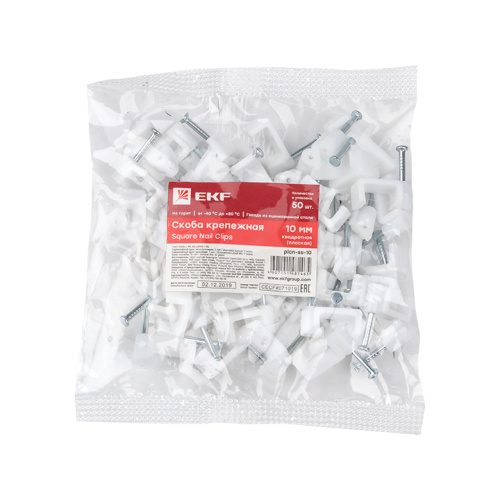 EKF Скоба 10мм плоская (50шт) (plcn-ss-10) фото 2 EKF Скоба 10мм плоская (50шт) (plcn-ss-10) фото 2