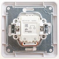 SCHNEIDER ELECTRIC Выключатель одноклавишный, с подсветкой, с самовозвратом, 10АХ, в сборе, белый (VS110-151-18)