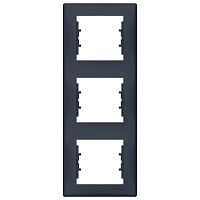 SCHNEIDER ELECTRIC Sedna Рамка 3 поста вертикальная графит (SDN5801370)