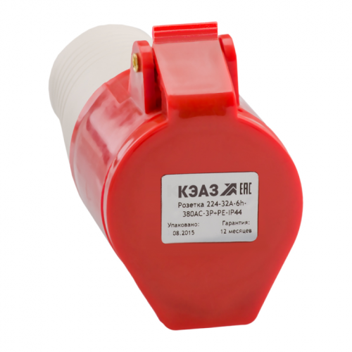 KEAZ Розетка 224-32А-6h-380AC-3P+PE-IP44 (222752) KEAZ Розетка 224-32А-6h-380AC-3P+PE-IP44 (222752)
