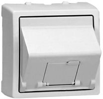 SIMON Адаптер на 1 RJ45(12) 75528-, 75540-, 75541-, 75544-39, наклон., S73L, белый (73085-60)