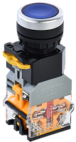 IEK Кнопка D8-11D d=22мм 1з+1р с подсветкой синяя (BBT30-11D-3-12-K07)