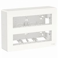 SCHNEIDER ELECTRIC UNICA SYSTEM+ БЛОК открытой установки 2х4 АНТИБАКТЕРИАЛЬНЫЙ (NU121820)