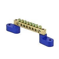 EKF Шина нулевая 8х12 мм 125А 8 отверстий 2 изолятора стойка латунь (sn0-125-08-2)