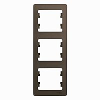 SCHNEIDER ELECTRIC GLOSSA Рамка 3 поста вертикальная шоколад (GSL000807)