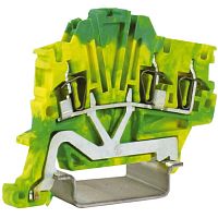 DKC Зажим HTE.1/1+2 для заземления 1 ввод/2 вывод 1.5 кв.мм желто-зеленый (ZHT410)