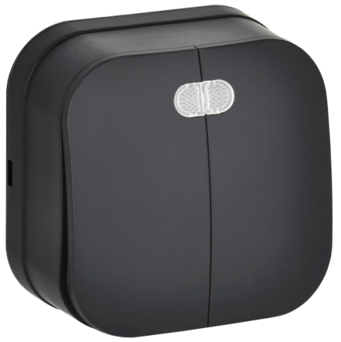 IEK GLORY Выключатель 2-клавишный для открытой установки с индикацией 10А ВС20-2-1-ХЧм черный матовый  (EVH21-K02M-10)