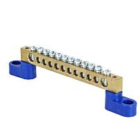 EKF Шина нулевая 8х12мм 125А 12 отверстий 2 изолятора стойка латунь PROxima (sn0-125-12-2)