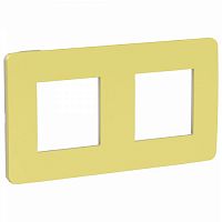 SCHNEIDER ELECTRIC Рамка UNICA STUDIO двухпостовая зеленое яблоко/бежевый (NU280412)