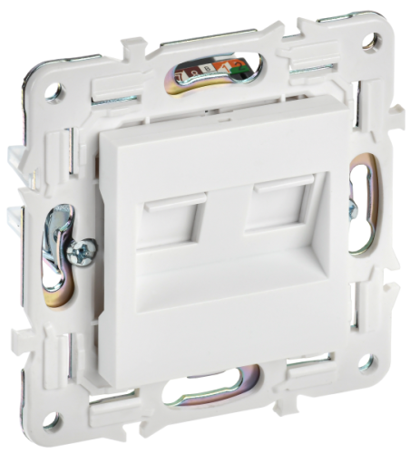 IEK SKANDY Розетка компьютерная двойная RJ45 кат.5E SK-K03W арктический белый (SK-K20-1-K01) IEK SKANDY Розетка компьютерная двойная RJ45 кат.5E SK-K03W арктический белый (SK-K20-1-K01)