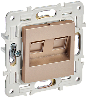 IEK SKANDY Розетка компьютерная двойная RJ45 кат.5E SK-K03Sa песочный  (SK-K20-1-K98)